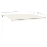Manual Retractable Awning with Posts 5x3 m Cream (313193+313169+315094)