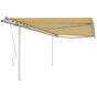 Manual Awning 4 x 3.5 m Yellow and White Stripe 100% Polyester