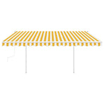 Manual Awning 4 x 3.5 m Yellow and White Stripe 100% Polyester