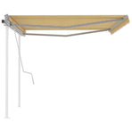 Manual Awning 4 x 3.5 m Yellow and White Stripe 100% Polyester