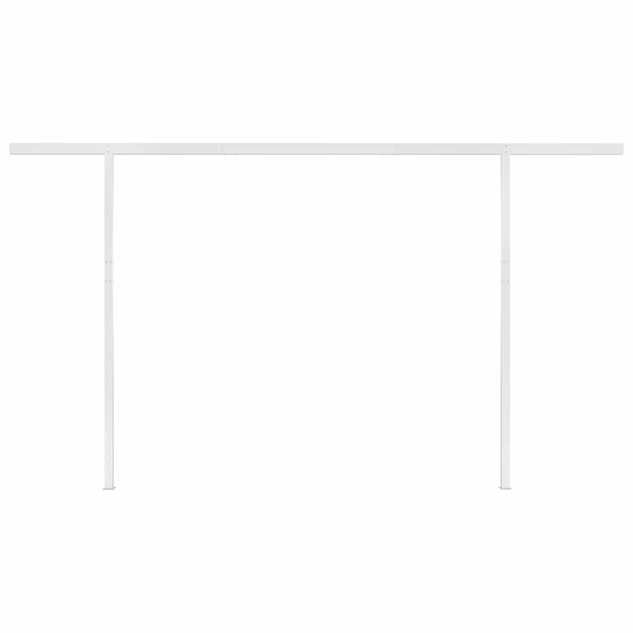 Manual Awning 4 x 3.5 m Yellow and White Stripe 100% Polyester