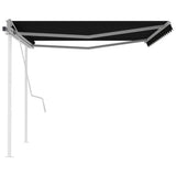Manual Retractable Awning with Posts 4x3.5 m Anthracite - Top-Down View