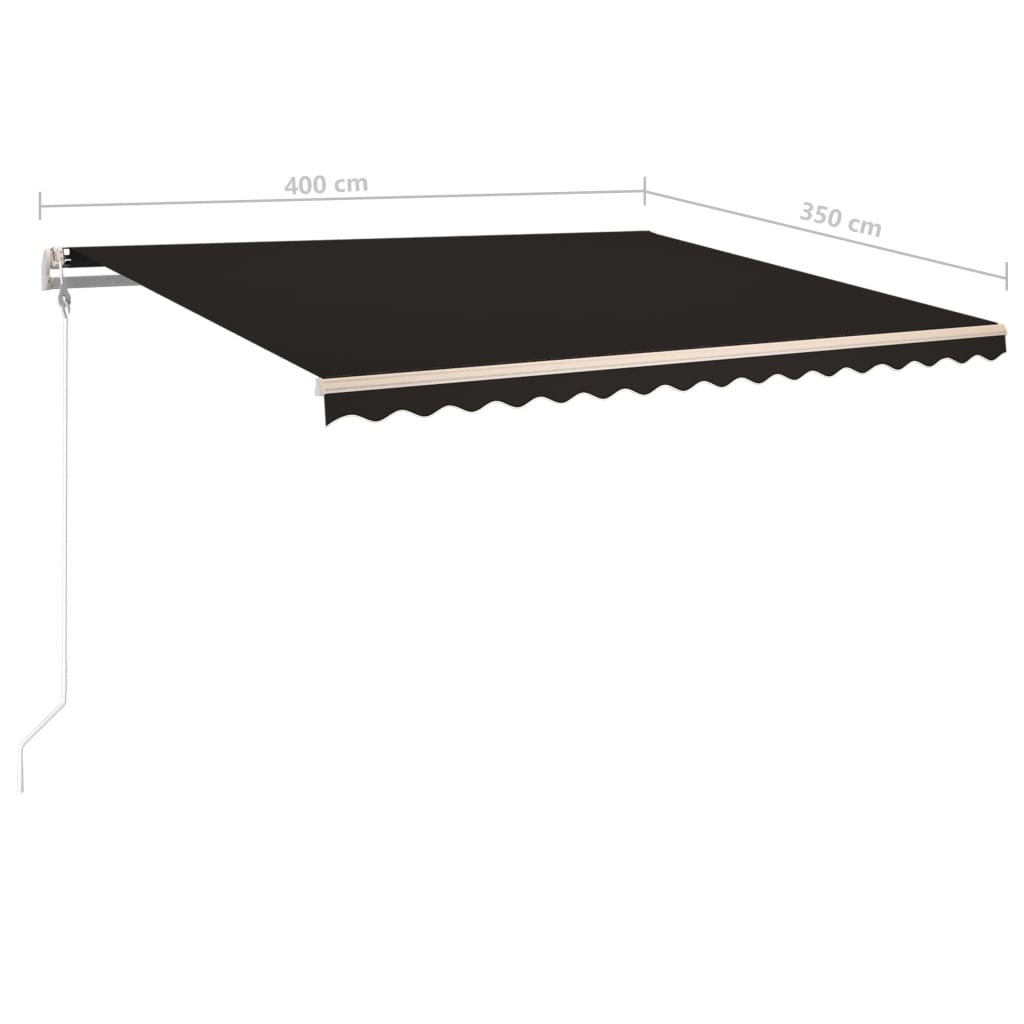 Manual Retractable Awning with Posts 4x3.5 m Anthracite
