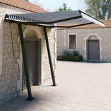 Manual Retractable Awning with Posts 3x2,5 m Blue and White