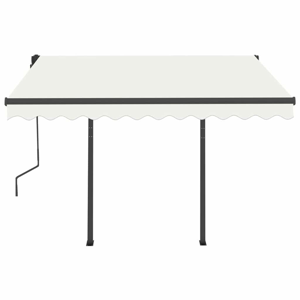 Manual Retractable Awning with Posts 3x2.5 m Cream