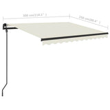 Manual Retractable Awning with Posts 3x2.5 m Cream