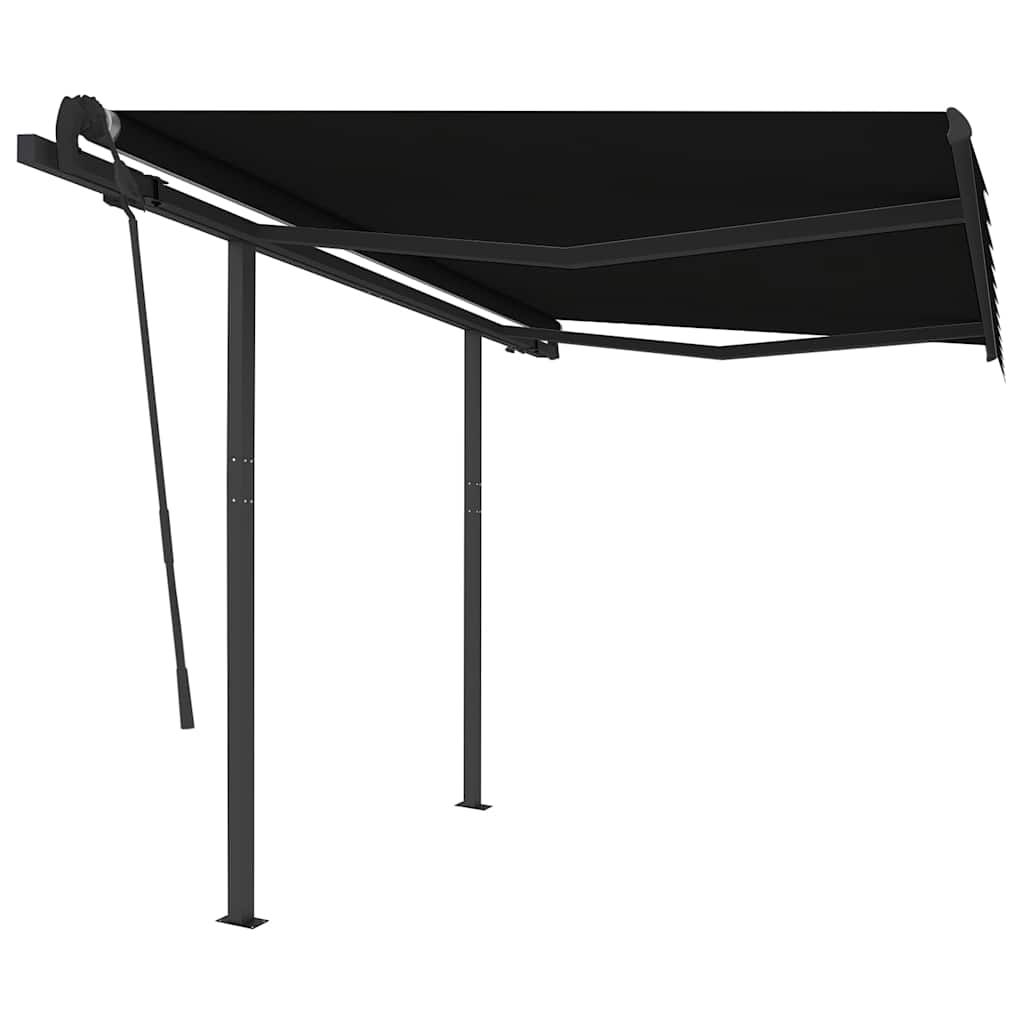 Manual Retractable Awning with Posts 3x2,5 m Anthracite