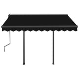 Manual Retractable Awning with Posts 3x2,5 m Anthracite - Top-Down View