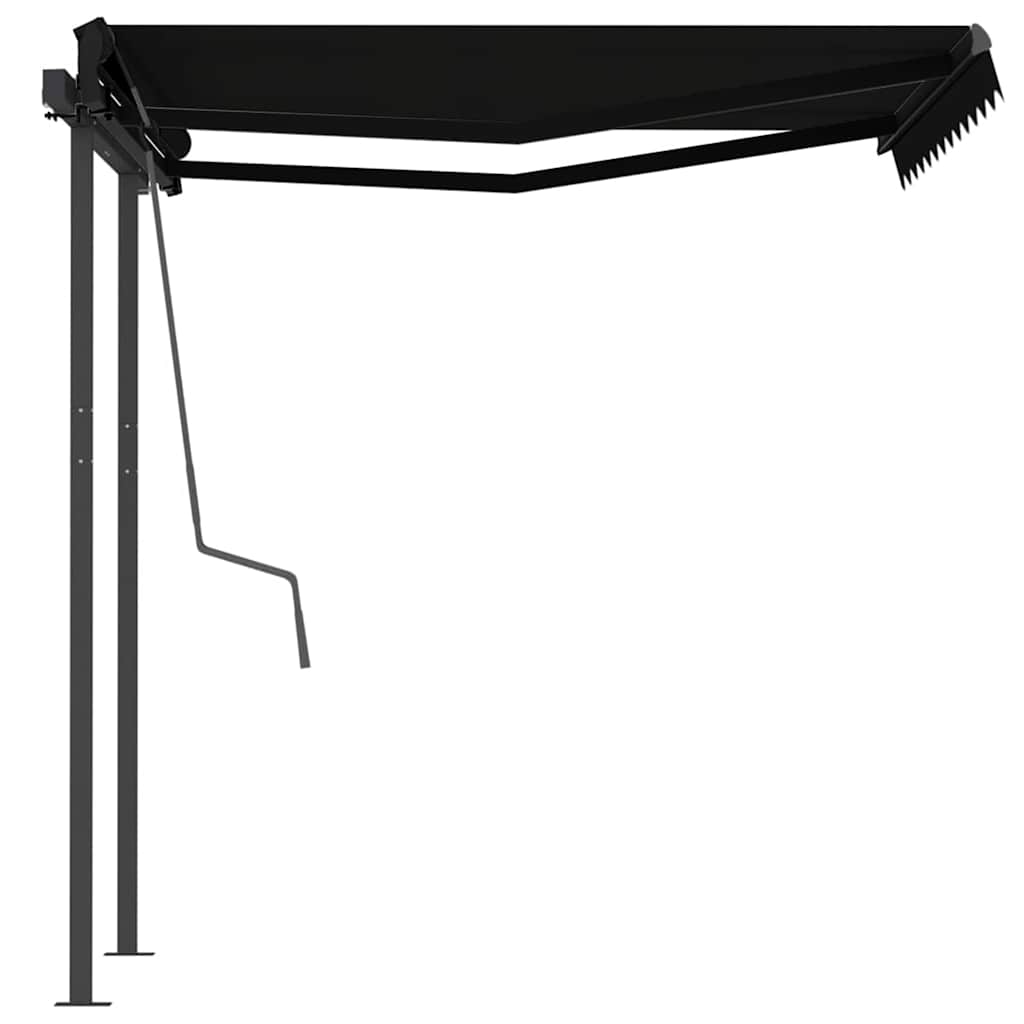 Manual Retractable Awning with Posts 3x2,5 m Anthracite