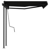 Manual Retractable Awning with Posts 3x2,5 m Anthracite