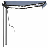 Manual Retractable Awning with LED 3x2,5 m Blue and White