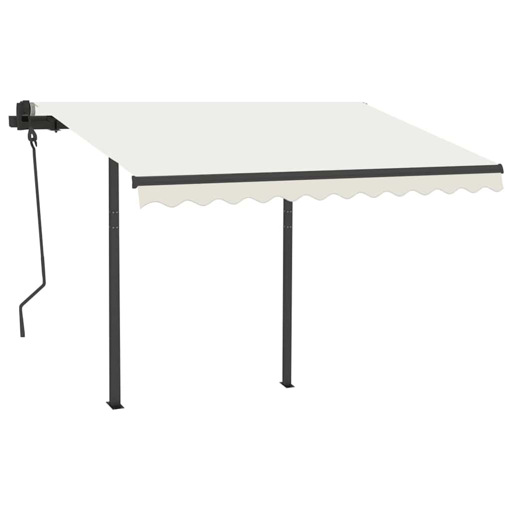 Manual Retractable Awning with LED 3x2,5 m Cream