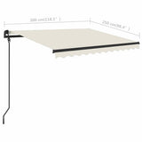 Manual Retractable Awning with LED 3x2,5 m Cream