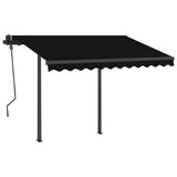 Manual Retractable Awning with LED 3x2.5 m Anthracite - Side View