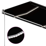 Manual Retractable Awning with LED 3x2.5 m Anthracite - Rear View