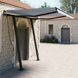 Manual Retractable Awning with Posts 3,5x2,5 m Blue and White
