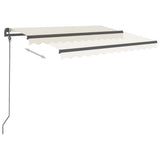Manual Retractable Awning with Posts 3.5x2.5 m Cream