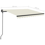 Manual Retractable Awning with Posts 3.5x2.5 m Cream - Extra Image