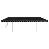 Manual Retractable Awning with Posts 3.5x2.5 m Anthracite