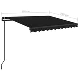 Manual Retractable Awning with Posts 3.5x2.5 m Anthracite - Extra Image