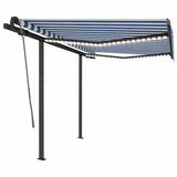 Manual Retractable Awning with LED 3,5x2,5 m Blue and White