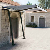 Manual Retractable Awning with LED 3,5x2,5 m Blue and White