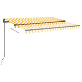 Manual Retractable Awning with LED 3,5x2,5 m Yellow and White (313240+313174+315099) - Extra Image