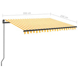 Manual Retractable Awning with LED 3,5x2,5 m Yellow and White (313240+313174+315099) - Extra Image