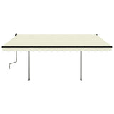 Manual Retractable Awning with Posts 4x3 m Cream - Top-Down View
