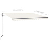 Manual Retractable Awning with Posts 4x3 m Cream - Extra Image