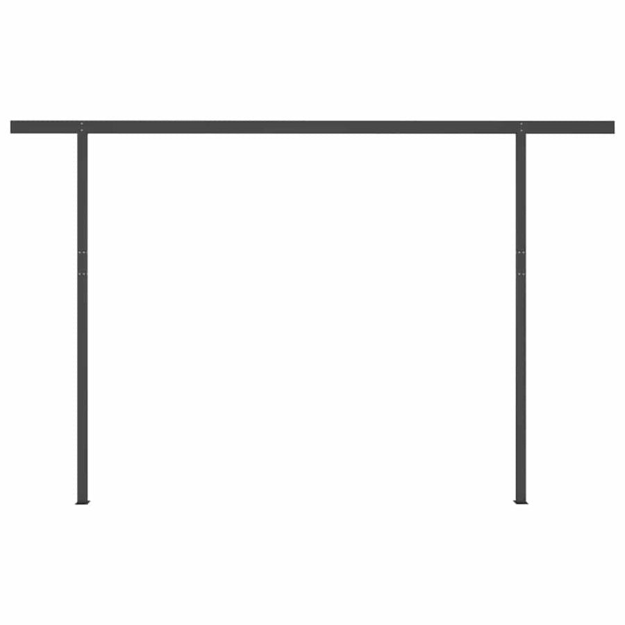 Manual Awning with Solar LED 4 x 3 m Blue and White Stripe