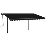 Manual Retractable Awning with LED 4x3 m Anthracite - Side View