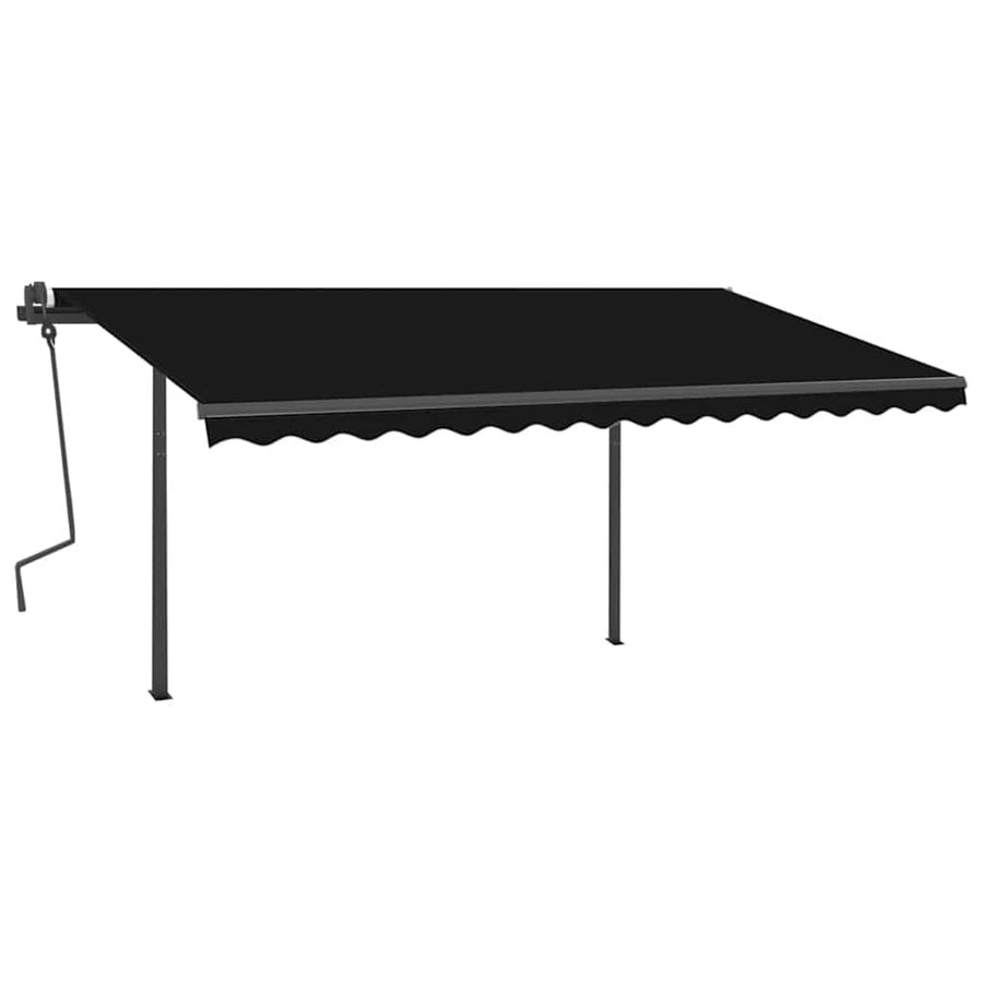 Manual Awning with Solar LED 4 x 3 m Anthracite 100% Polyester