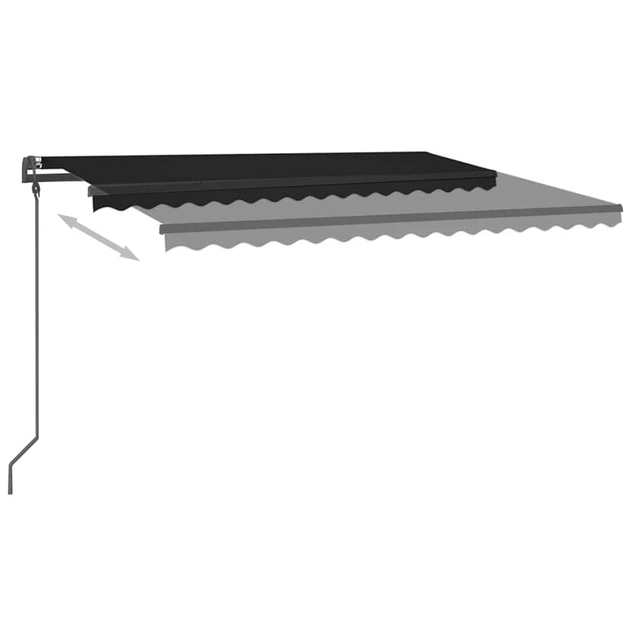 Manual Awning with Solar LED 4 x 3 m Anthracite 100% Polyester