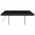 Manual Awning with Solar LED 4 x 3 m Anthracite 100% Polyester