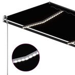 Manual Awning with Solar LED 4 x 3 m Anthracite 100% Polyester