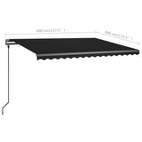 Manual Retractable Awning with LED 4x3 m Anthracite - Extra Image