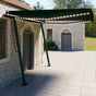 Manual Awning with Solar LED 4 x 3 m Anthracite 100% Polyester
