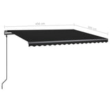 Manual Retractable Awning with Posts 4.5x3 m Anthracite - Extra Image