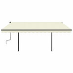 Manual Awning with Solar LED 4.5 x 3 m Cream 100% Polyester