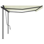 Manual Awning 5 x 3 m Cream 100% Polyester