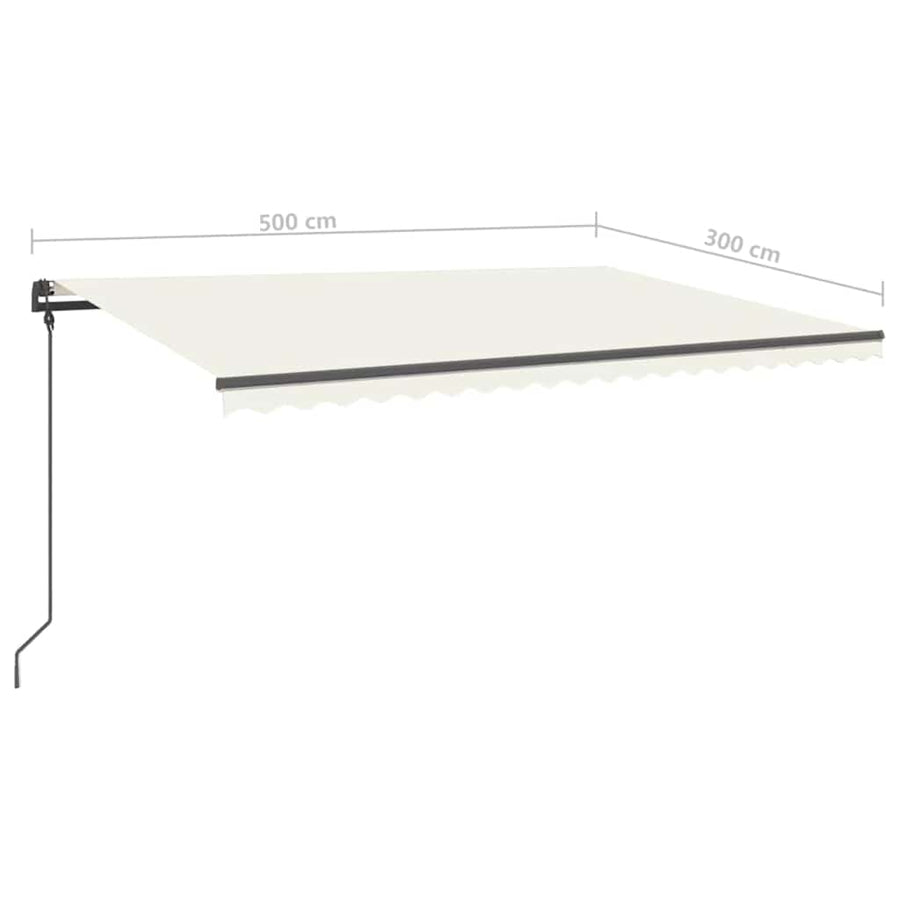 Manual Awning 5 x 3 m Cream 100% Polyester