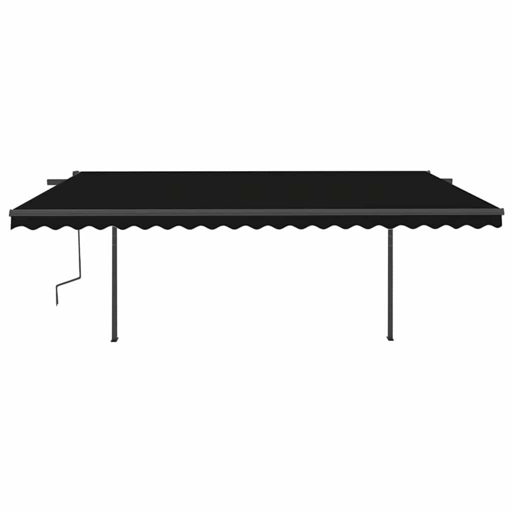 Manual Retractable Awning with Posts 5x3 m Anthracite