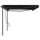 Manual Retractable Awning with Posts 5x3 m Anthracite - Top-Down View