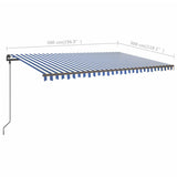 Manual Retractable Awning with LED 5x3 m Blue and White - Extra Image