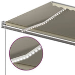 Manual Awning with Solar LED 5 x 3 m Cream 100% Polyester
