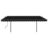 Manual Retractable Awning with LED 5x3 m Anthracite - Top-Down View