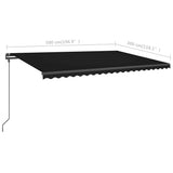 Manual Retractable Awning with LED 5x3 m Anthracite - Extra Image
