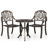 3 Piece Bistro Set Cast Aluminium Bronze - Front View