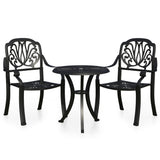 3 Piece Bistro Set Cast Aluminium Black